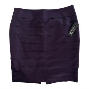 Apt.‎ 9 Yves Purple Bodycon Stretch Fitted Mid Waist Slit Short Pencil Skirt 8